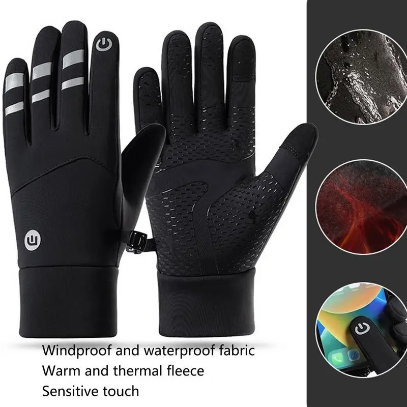 Winter Skiing Warm Gloves Cycling Waterproof Non Slip Thickened Mittens Mountaineering Daily Commuting Touch Screen Gloves