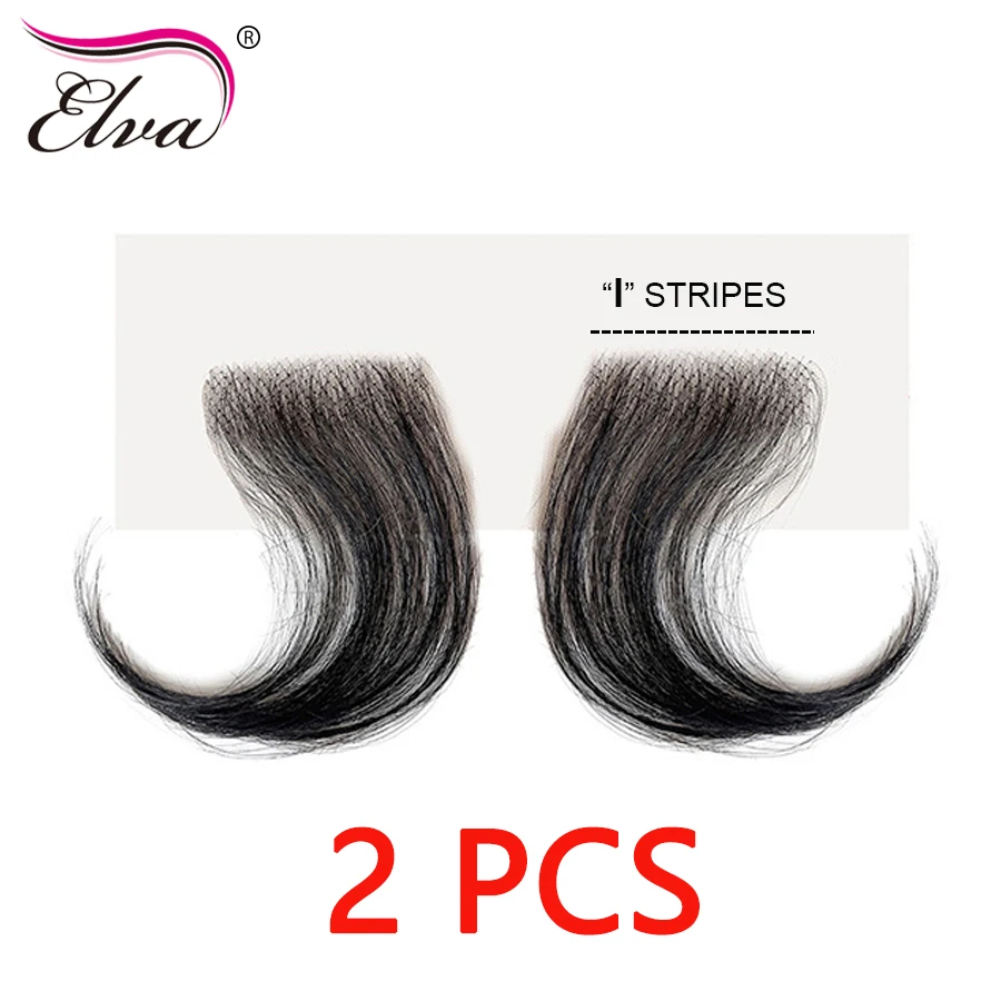 Elva HD Lace Baby Hair Stripes 4Pcs Curly Human Hair Baby Hair Edge Body Wave Swiss Lace Hairline Baby Hair Strips For Women