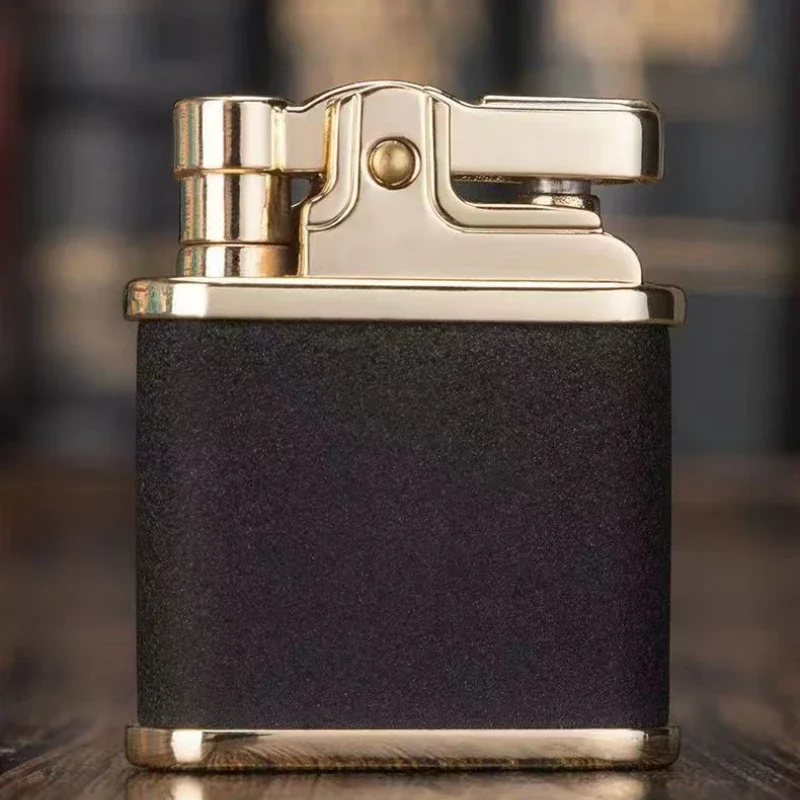 New Portable Simple Windproof Lighter Kerosene Lighter Pure Copper Push-type Creative Retro Novelty Button Ignition