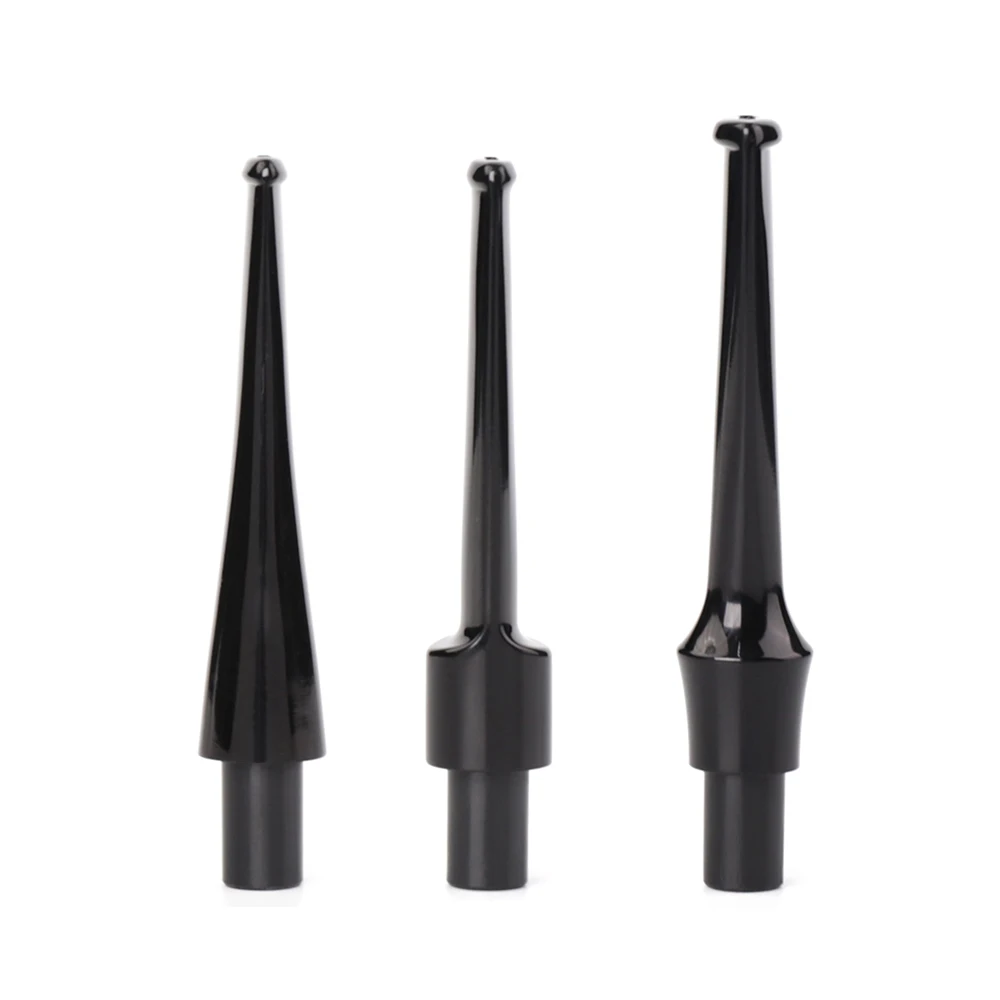 OLDFOX 3 PCs Black Acrylic Mouthpiece for Tobacco Smoking Pipe 9mm Filter Tool Accessories Straight Smoke Stems be0001-be0003