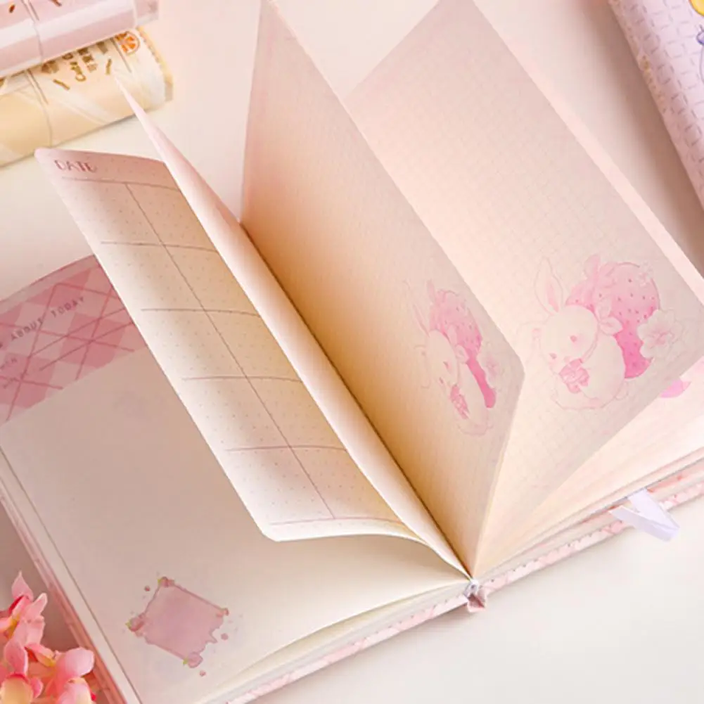 112 Sheets Cartoon Pattern Journal Notebook Magnetic Daily Notebook Color Pages Thickened Paper Schedule Book Home Supplies