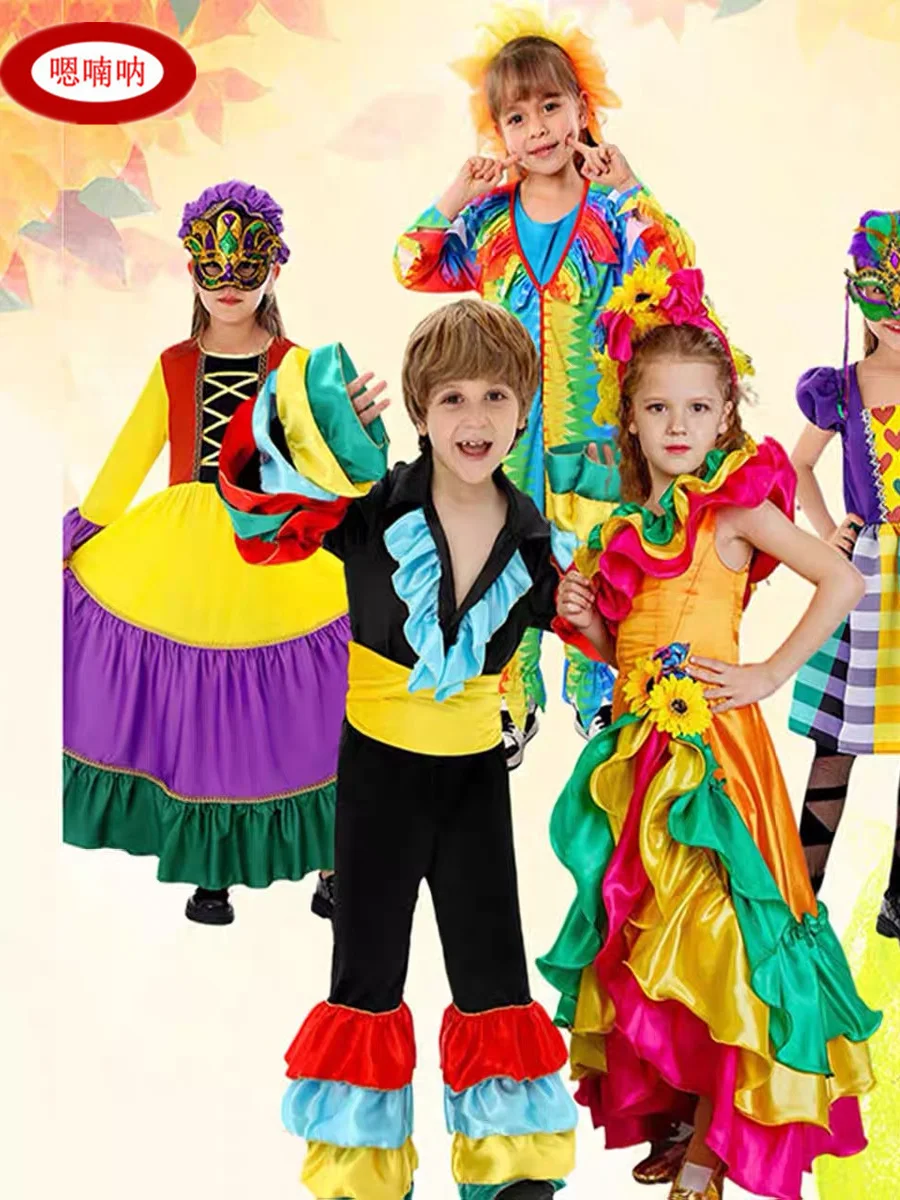 أزياء الهالوين التنكرية العرقية للأطفال كرنفال n Sle أداء الزي مادة البوليستر الصينية التقليدية... #1