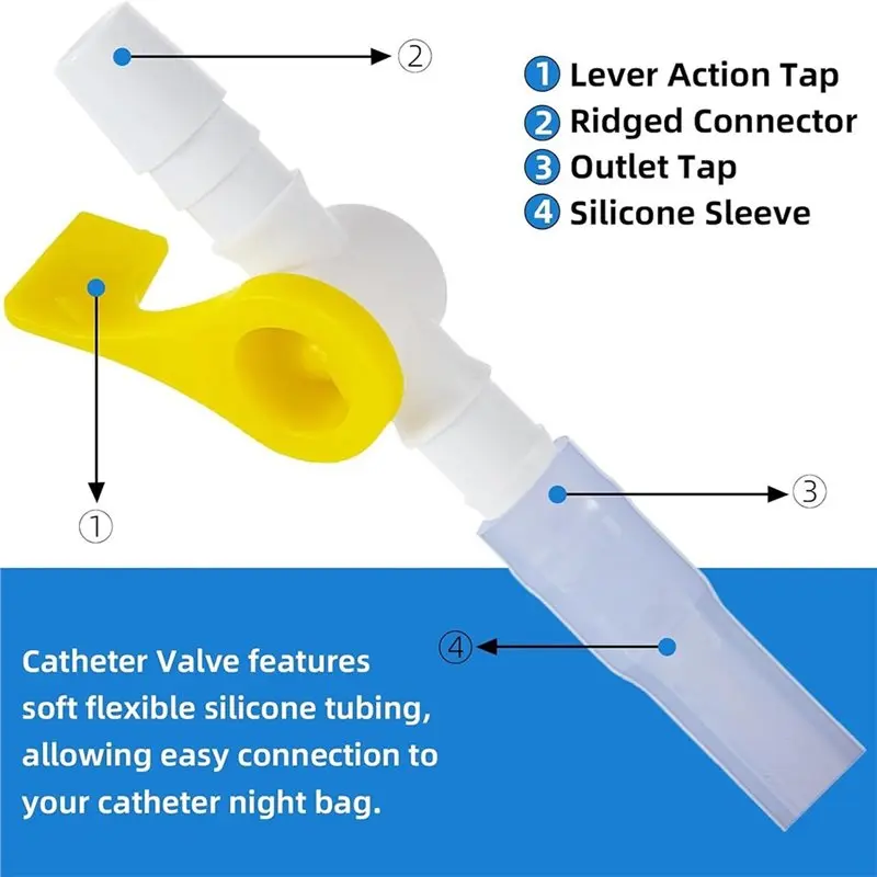 A27U Upgraded 10Pack Catheter Valve Urine Drainage Catheter Bag Valves