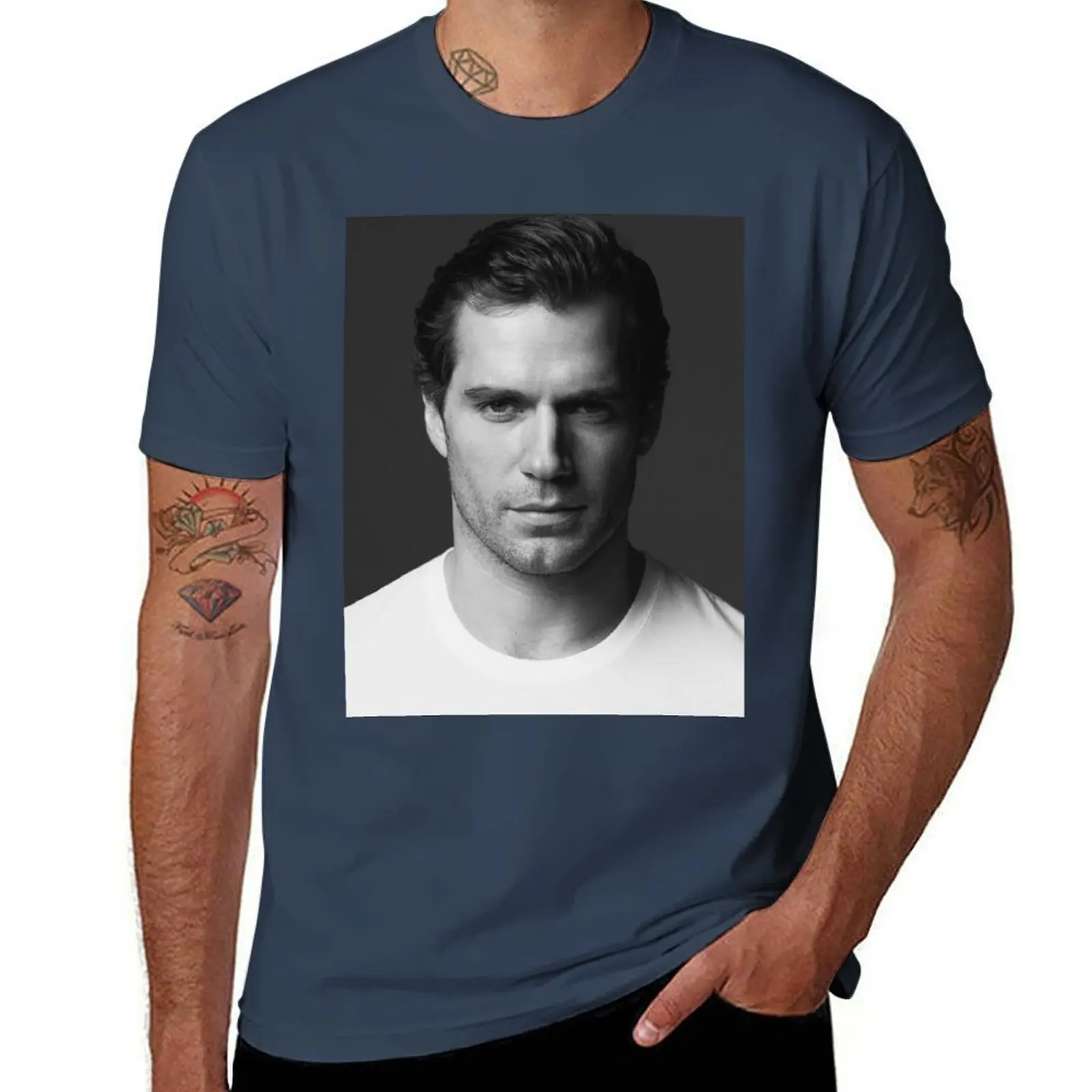 

Футболка «Хенри Кавил», футболки с аниме, мужская футболка большого размера, футболка из 100% хлопка