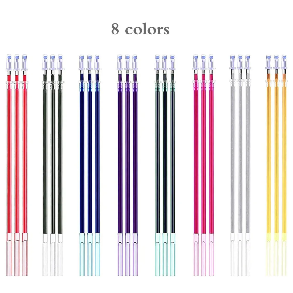 Set di penne a scomparsa solubili in acqua 4 pennarelli per tessuto a inchiostro con 8 pezzi di ricariche penna per gesso per tessuto quilting