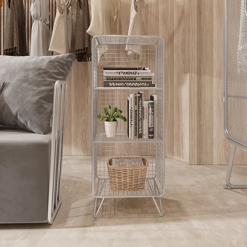 خزانة كتب على الطراز الشمالي رف تخزين معدني متعدد الطبقات لتوفير المساحة لغرفة المعيشة/أطفال منظم كتب رف شاشة قوي للمكتب #3