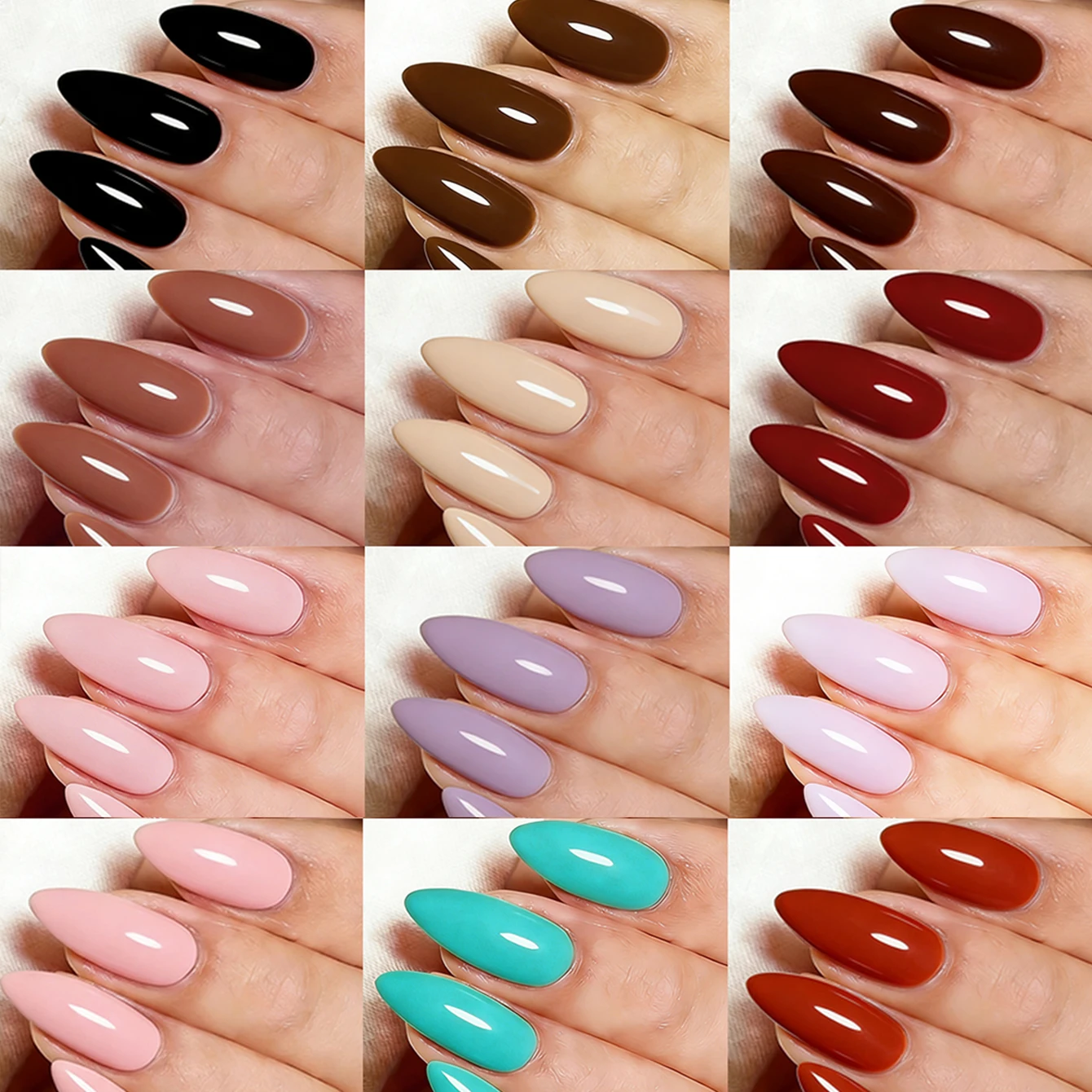 Solid Color Press On Nails Short 600Pcs Full Cover Fake Nails Square Ellipse Almond Shaped Acrylic Nail Tips for Daily And Diy