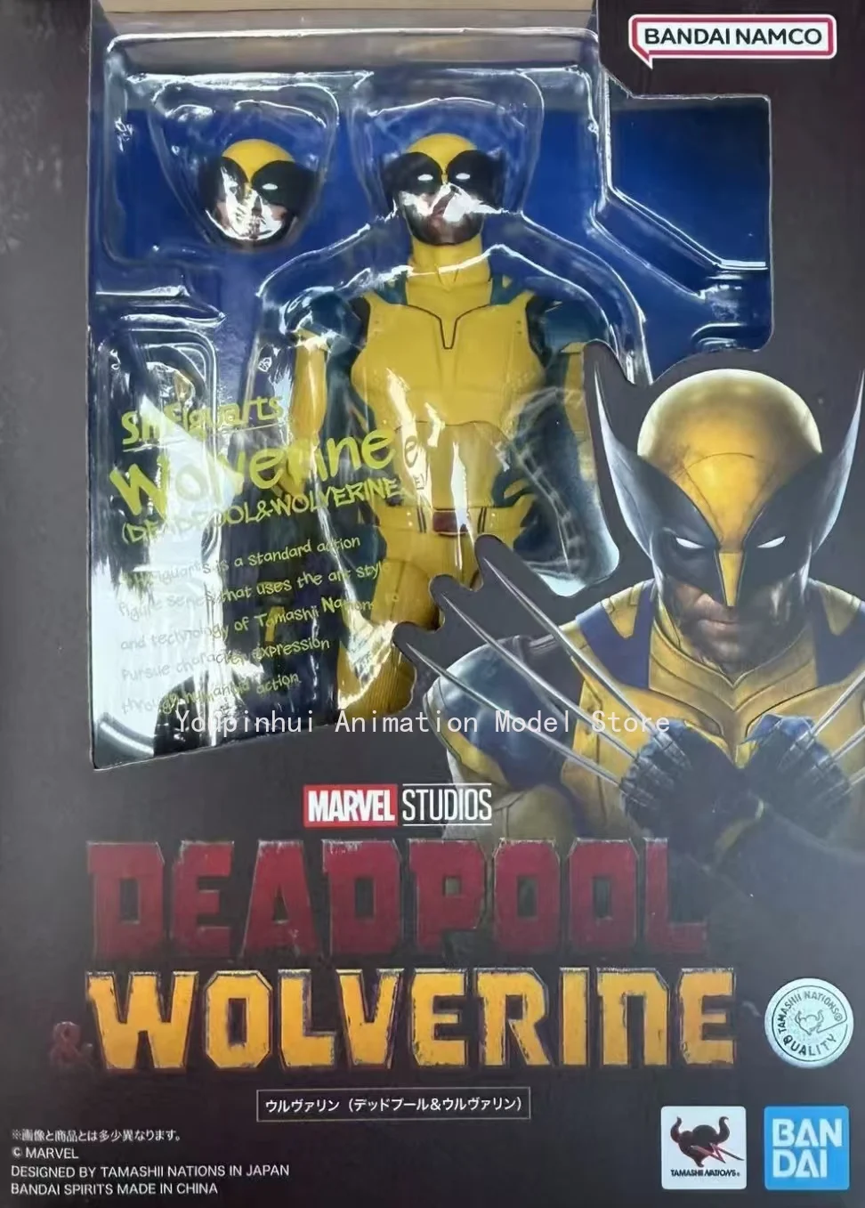 الصندوق الأصلي بانداي SHF في صدمة مارفل ديدبول ولفيرين مجموعة الشكل النهائي أطقم منمذجة أنيمي لعبة الحركة الكاملة هدية للطفل