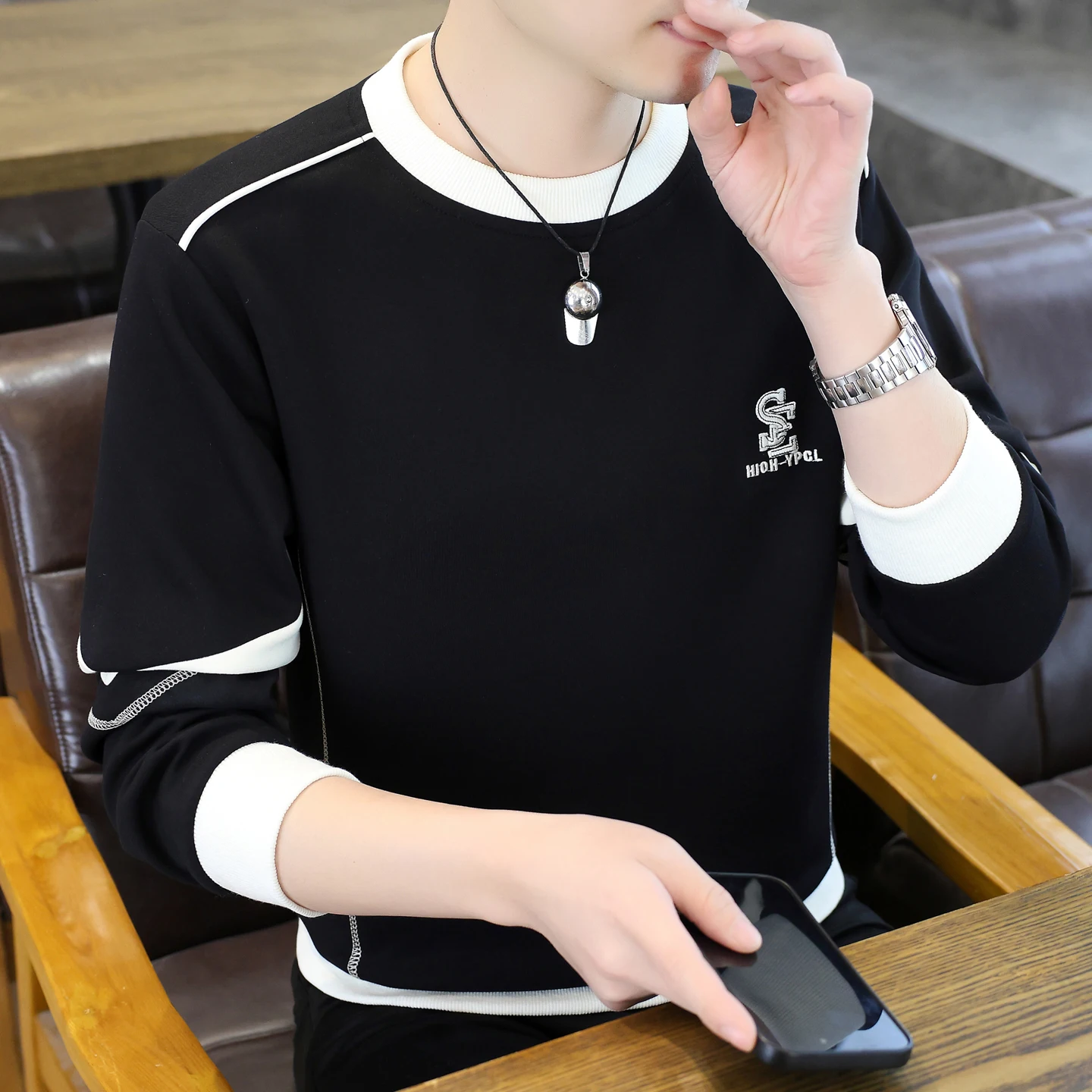 

Men's Casual Long Sve Hoodie Thin Stand Fit Spring Autumn Faion Brand Top Cotton Polyester Blend Comfortable Base irt