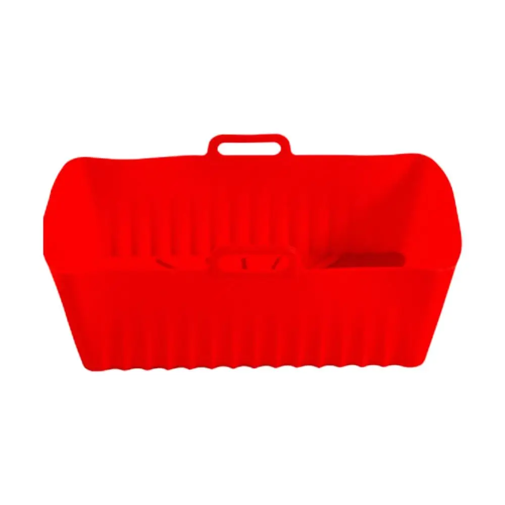 بطانات مقلاة هوائية من السيليكون قابلة لإعادة الاستخدام لـ 4-7 QT مع بطانة فرن بمقبض أسود وأحمر سلة مقلاة هوائية حصيرة للميكروويف #3