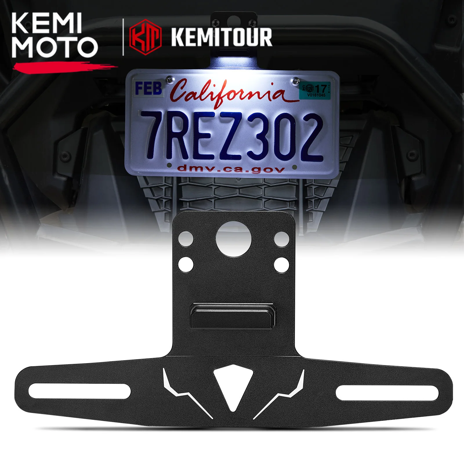 

Держатель номерного знака UTV с подсветкой, алюминиевое крепление на рамку номерного знака для Can-Am Maverick X3, совместимый с Polaris RZR Ranger