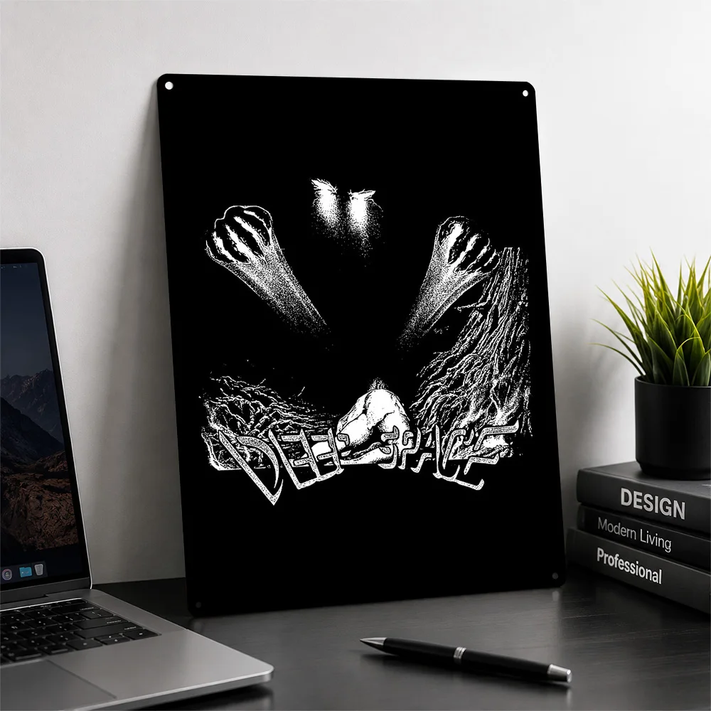Deep Space 3D Texture Metal Poster Customized Wall Art Tin Sign Gift for Mancave Luxury Decoration Home Decor Ornaments Room Man