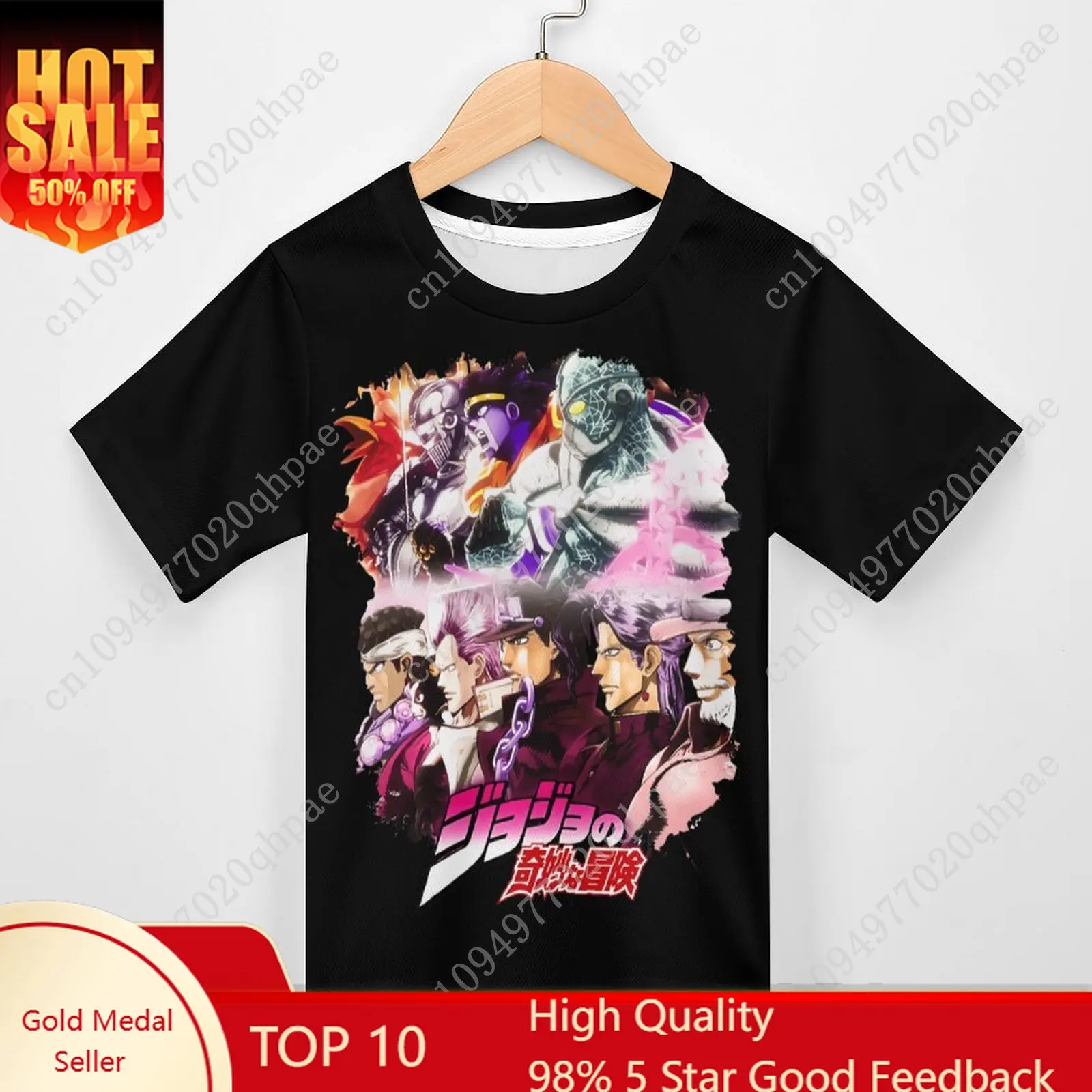 

Jojos Bizarre Adventure T shirt boys girls childs cotton short sleeves tlightweight breathable Tshirt custom made Summer Tops