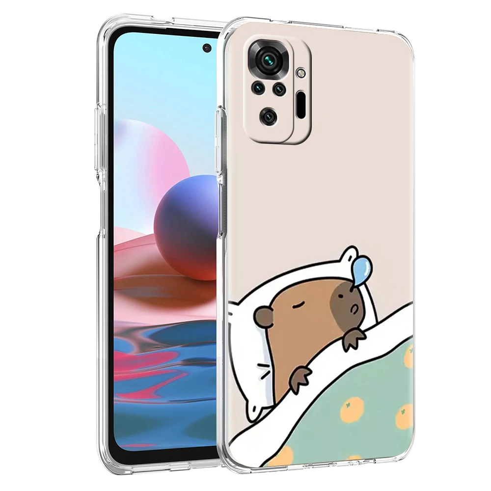 Cute Capybara Phone Case For Xiaomi Redmi Note 14 13 12 5G 9S 9 10 11 Pro Plus 4G 9T 14C 13C 12C 10C 9C 9A Clear Cover