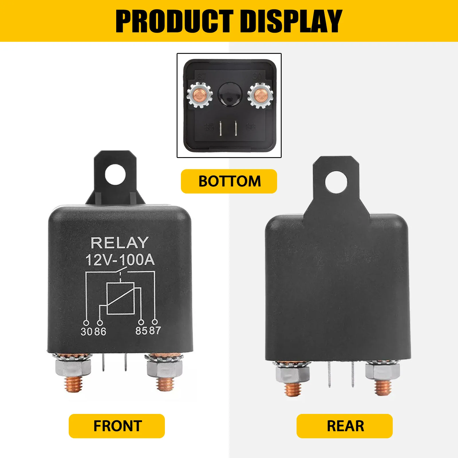 12V 100Amp DC 4-Pin Heavy Duty ON/OFF Switch Split Charge Relay Fit For Car Truck Starter Battery High Current Load