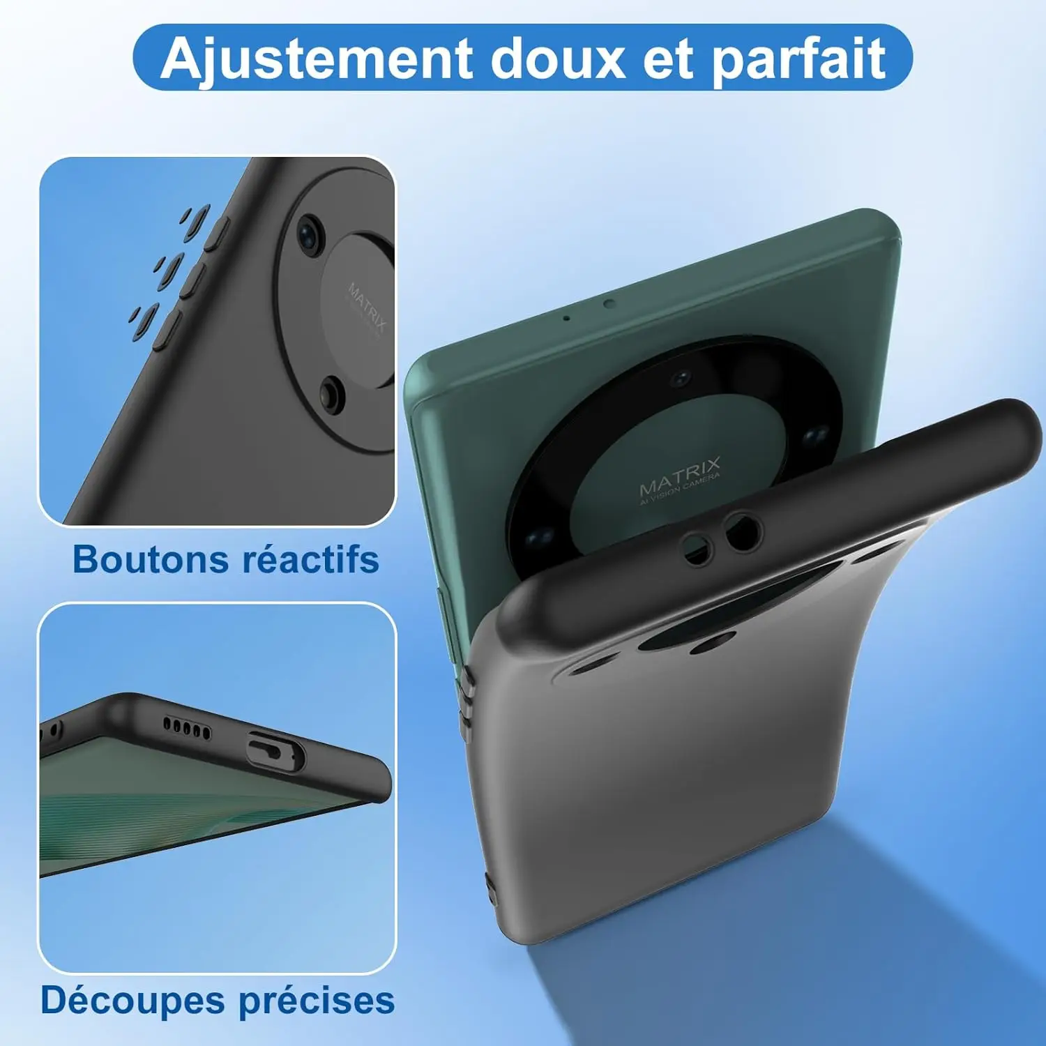 Black Matte TPU Shockproof Lens Protection Case Cover For Huawei Honor Magic 6 5 Lite X9B X9A