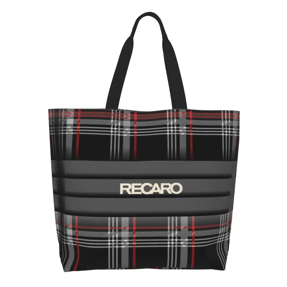 Custom Recaros Logo Shopping Canvas Bags Women Durable Big Capacity Groceries Shopper Tote Bags