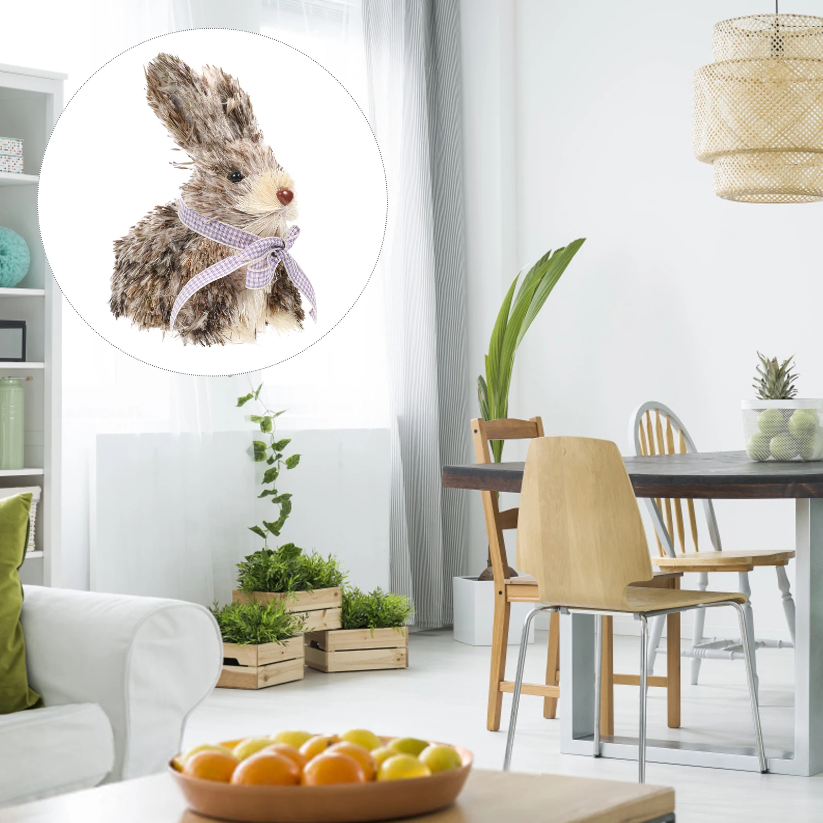 

Straw Rabbit Decor Lightweight Eco Friendly H made Woven nament Home Bedroom Living Room Bunny Statue Gift Small Figures