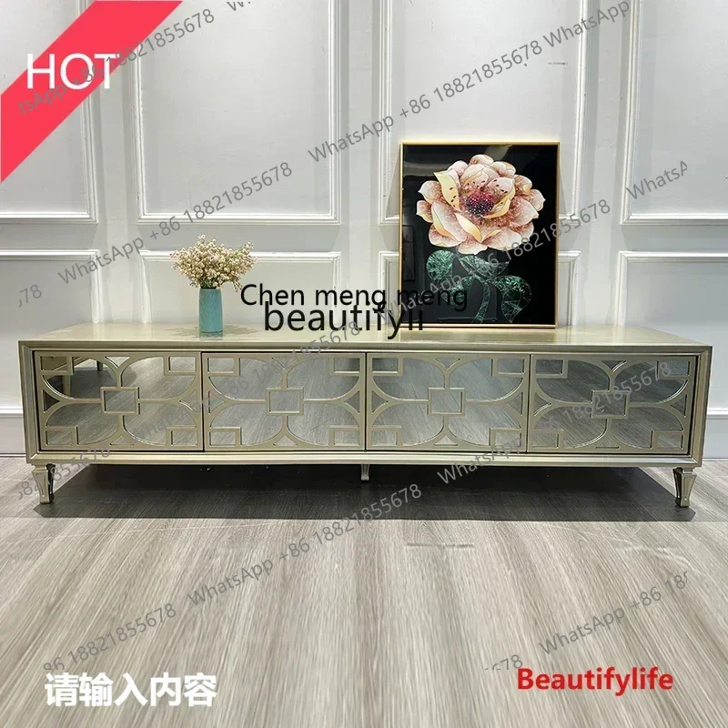 cn8350 ss French light luxury TV cabinet modern small apartment simple living room solid wood cabinet American video cabinet
