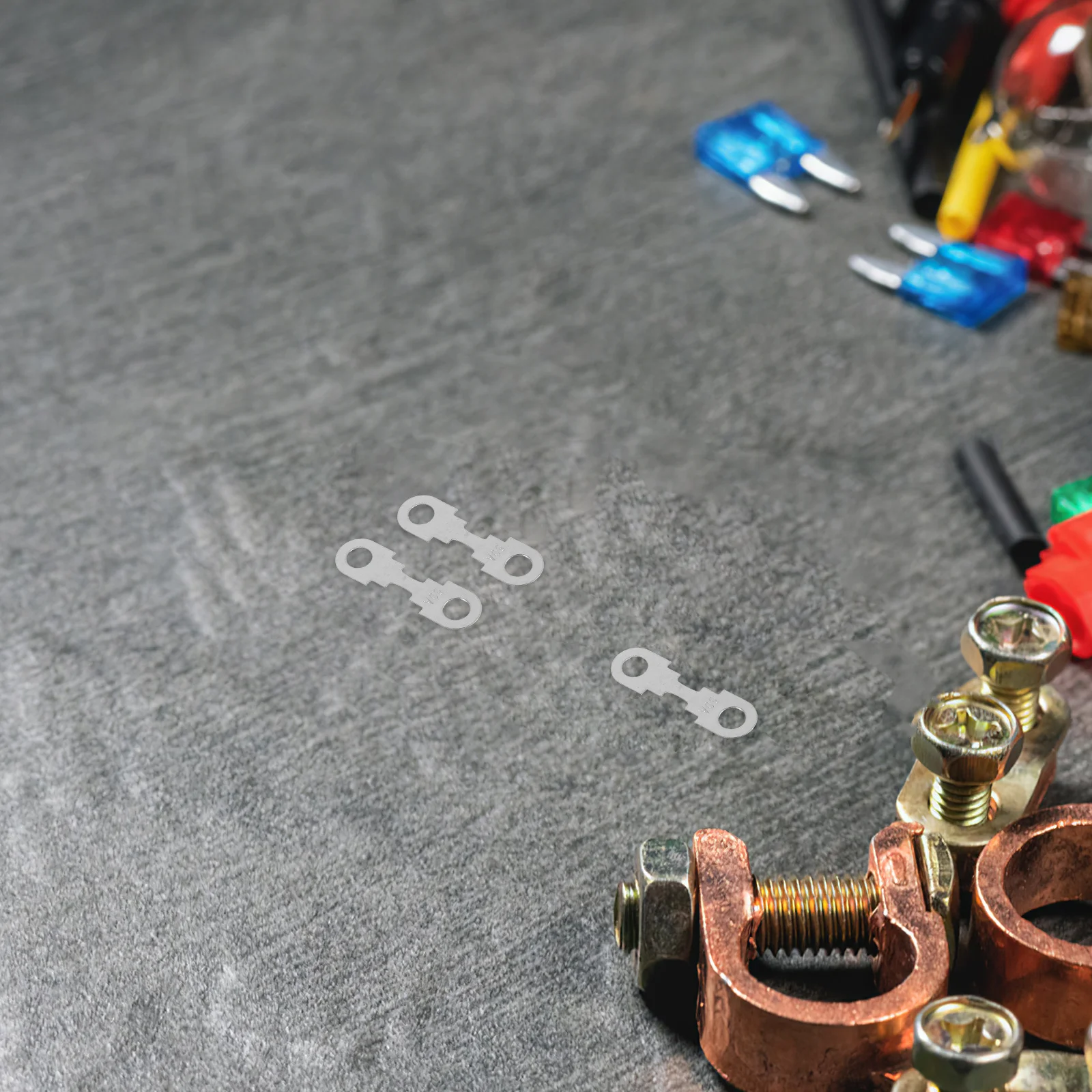 

30Pcs Automotive Flat Plate Car Fuse Metal Strip Universal Replacement Silver Tone Zinc Alloy Various Vehicles 30a 40a 50a