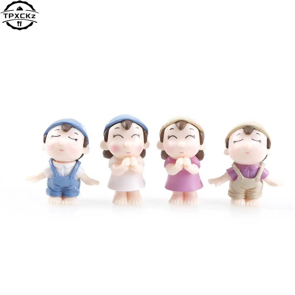 2pcs Lovers Couple Miniature Mini Doll DIY Terrarium Figurines Fairy Garden Decor Valentine\'s Day Gift Wedding Cake Topper Decor