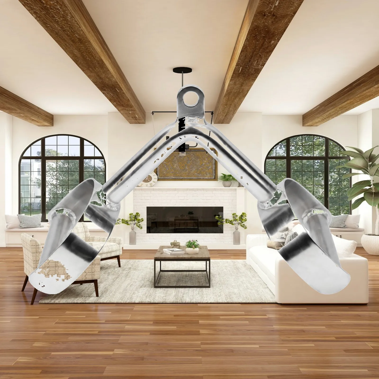 Pull Down Bar with Ergonomic V Grip for Cable Machine Gym Pulley System Strength Workout Steel