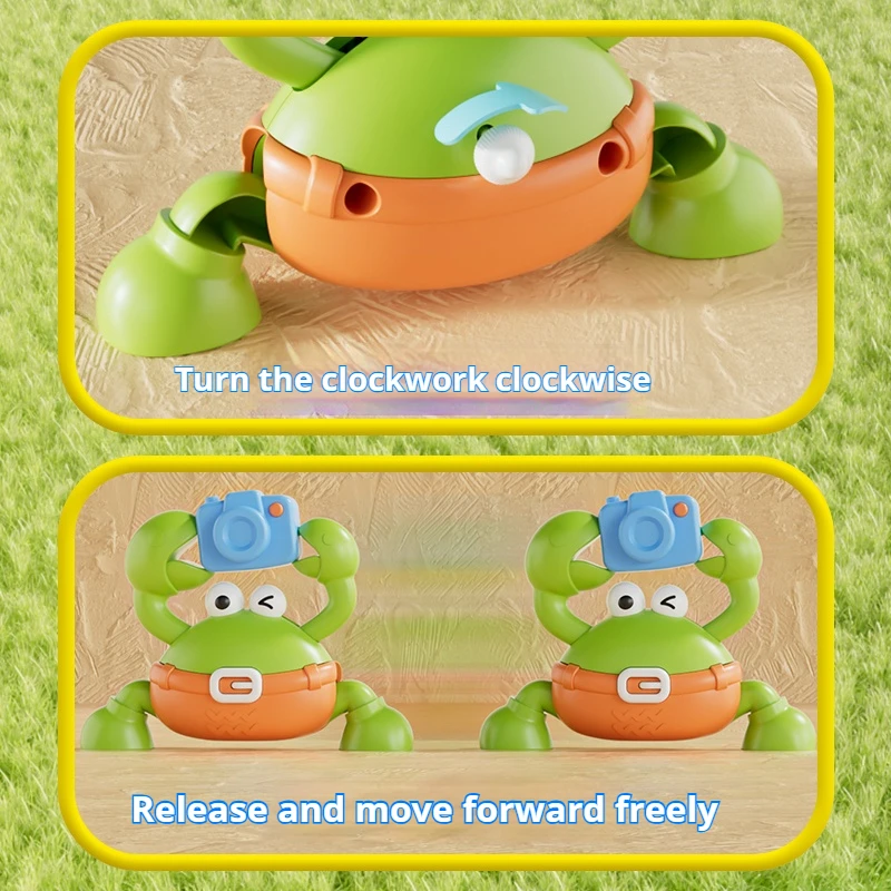 Juguete divertido de cangrejo para niños, simulación de cangrejo para gatear, juguete de cadena para gatear deslizante cognitivo para bebés, juguete interactivo Montessori para padres e hijos