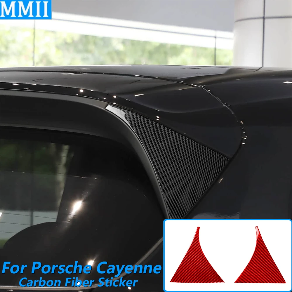 

For Porsche Cayenne 9Y0 9YA 9YB E3 2018-2023 Carbon Fiber Both Side Rear Spoiler Wing Panel Trim Cover Car Accessories Sticker