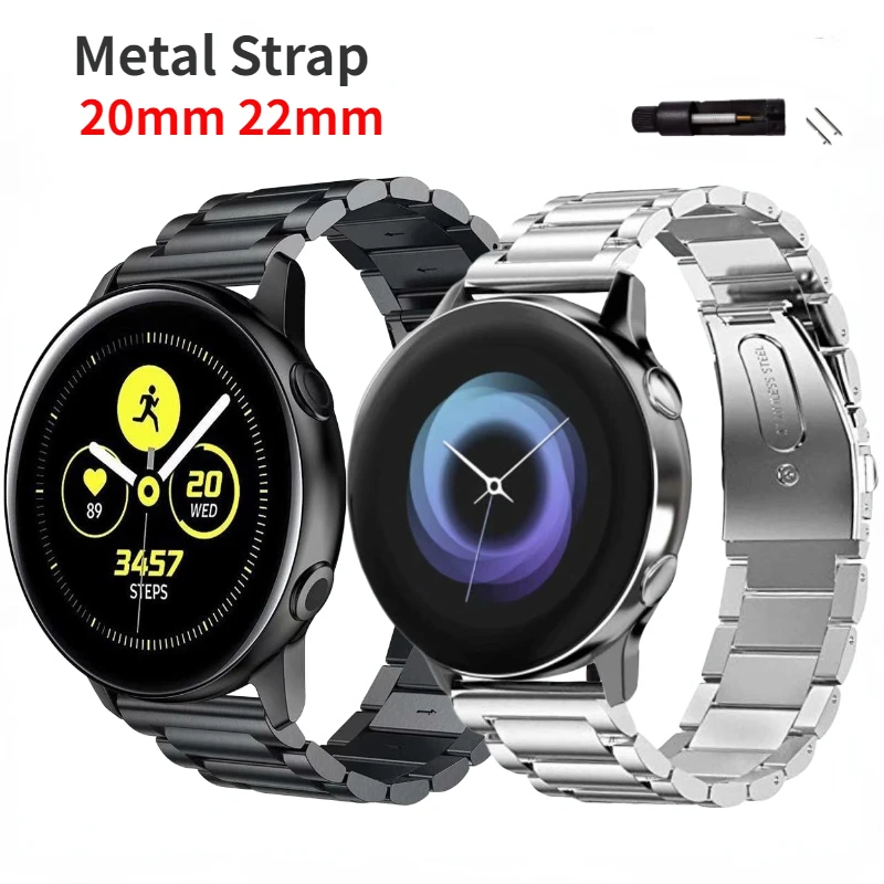 

22mm 20mm Metal Strap for Samsung Galaxy Watch 4/5/5 Pro Huawei Watch GT/GT2 Pro 42mm 46mm Stainless Steel for Amazfit Bip GTR 4