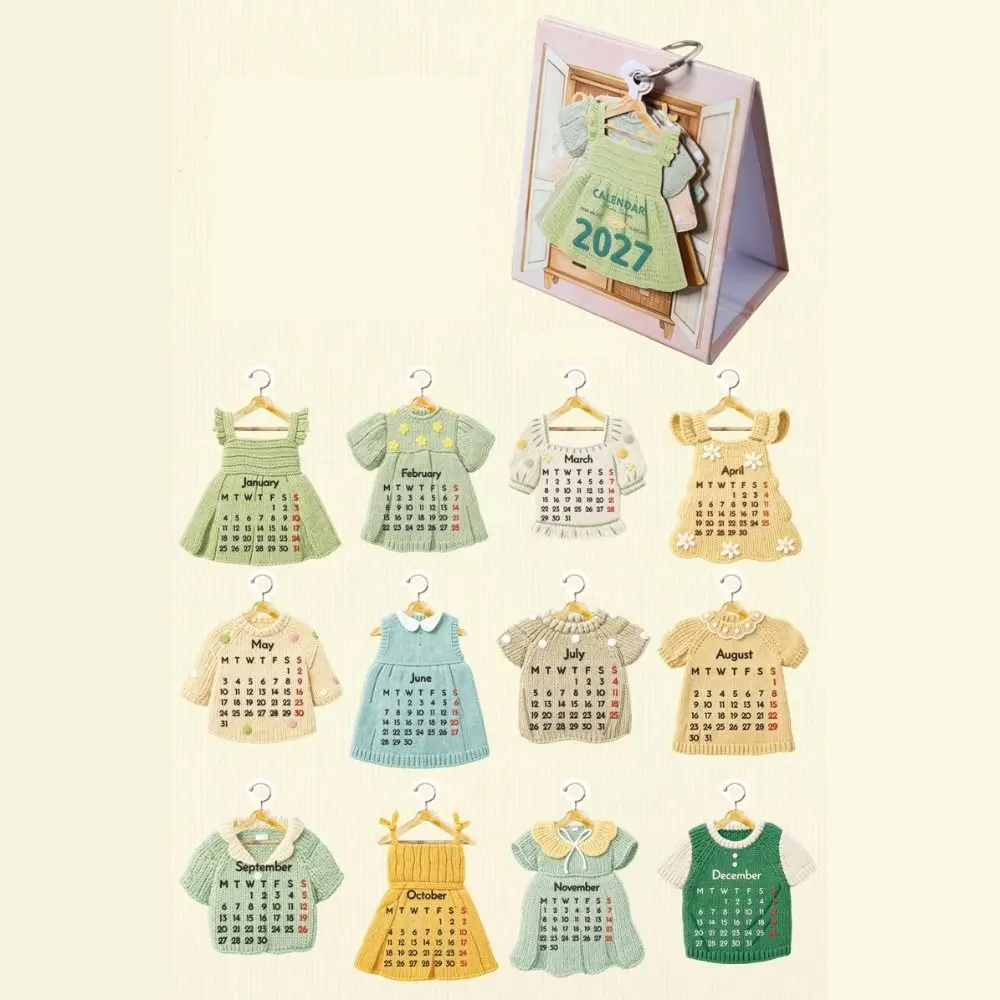 Creative 2027 Desktop Calendar Mini Thick Paper Time Manegement Organizers Memo Pad To Do List Annual Schedule Organizer