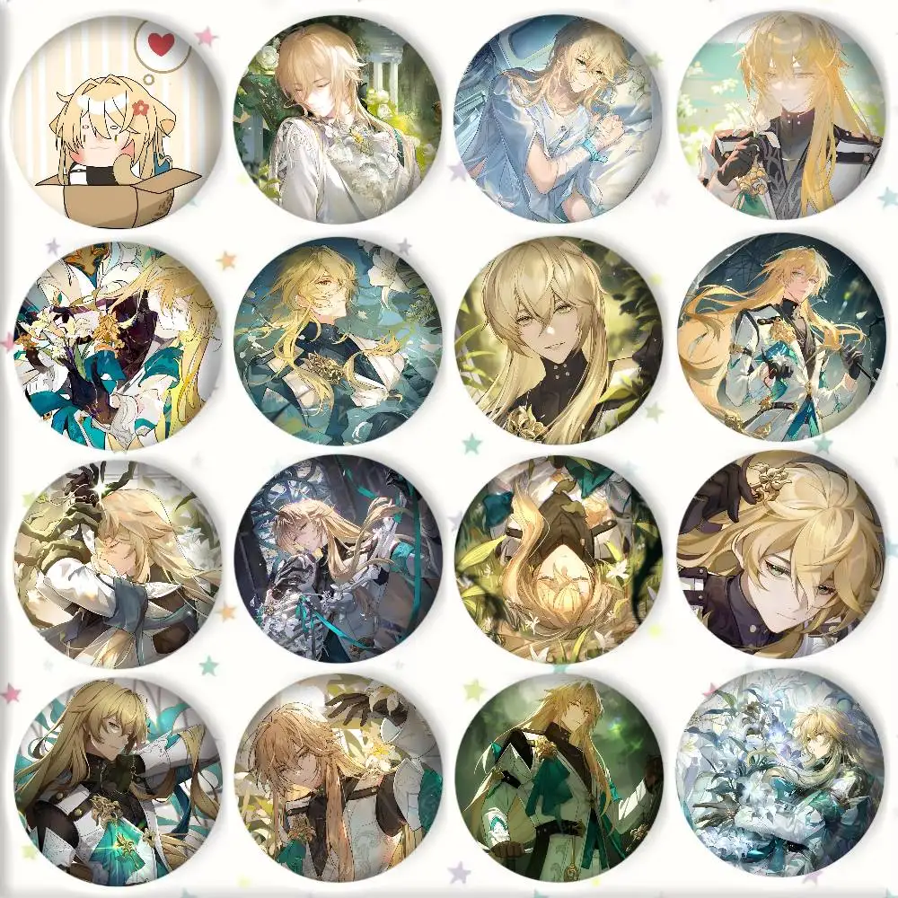 Game Anime Honkai Star Rail Luocha Badge Round Art Brooch Clothes Backpack Accessories Lapelnd Laserh