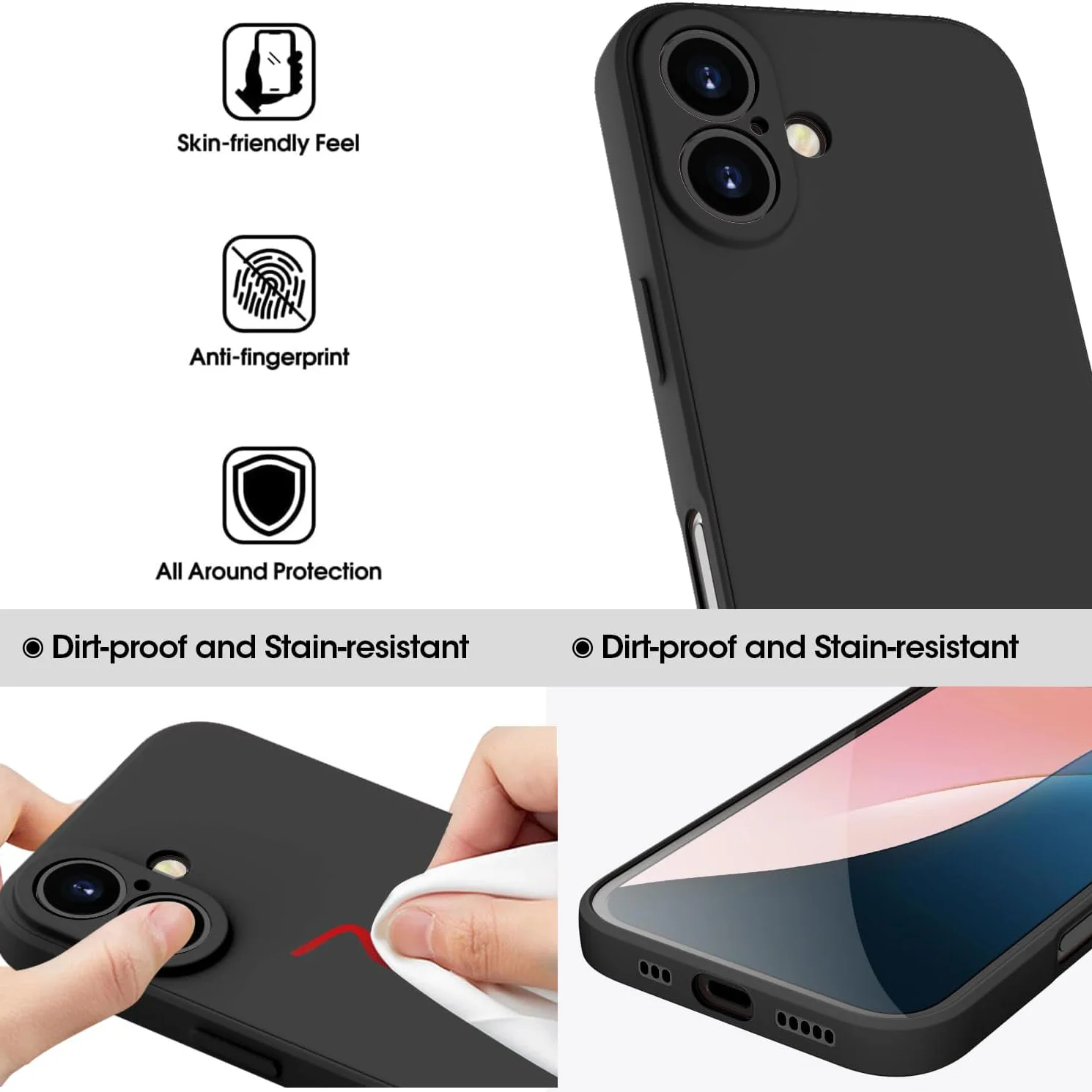 Liquid Silicone Phone Case for iPhone 16 15 14 13 12 11 Pro Max 12 Mini iPhone 16 Plus Soft Protective Shockproof Cover Case