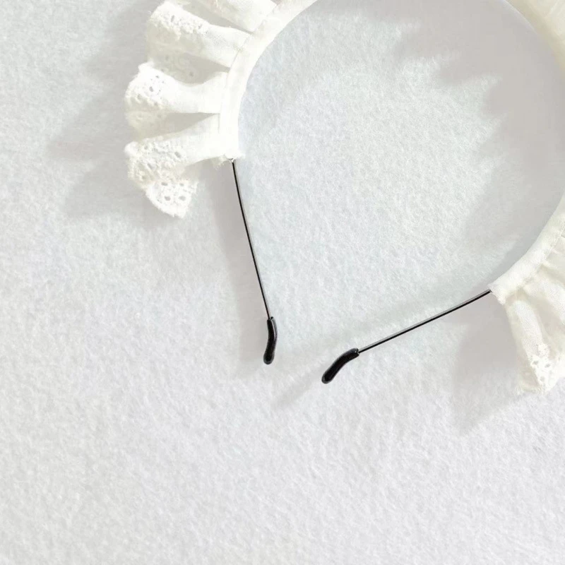 Sweet Lolita Maid Headband Pleated Lace Hair Hoop Women Girl Cosplay Party Costume Hair Accessory view 6