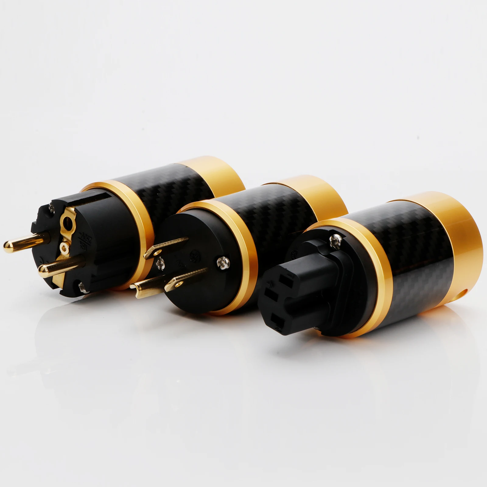 Hifi Audio DIY Stromkabel Gold Carbon Fiber Power Stecker Netz AC Power Steckdose EU/US IEC320 Standard abschirmung