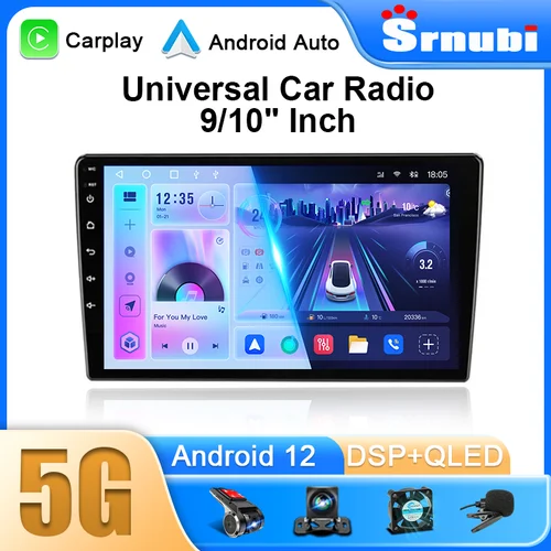 Android 12 Radio de coche Universal para Nissan Kia Honda Toyota VW reproductor de vídeo Multimedia 2Din Carplay GPS navegación 9/10 ""unidad principal