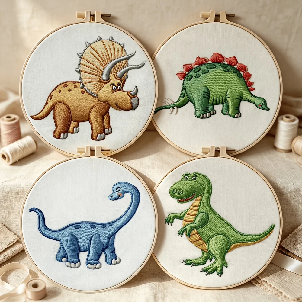 Embroidery Stitch Practice Kit For Adults Beginners Pre‑Printed Cloth Bamboo Hoop Thread Needles Hand‑Stitching Learning Craft