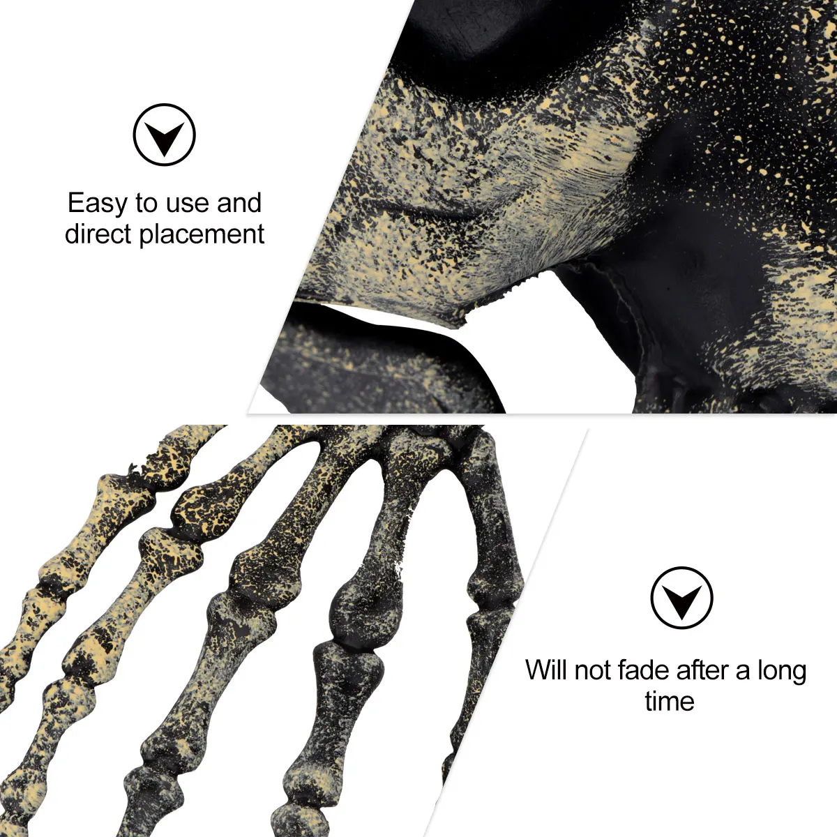

3 Pcs Skull Arm Bone Decoration Halloween Skulls and Skeletons Large Gray Lawn Scary Decorations Stake Made of Silver