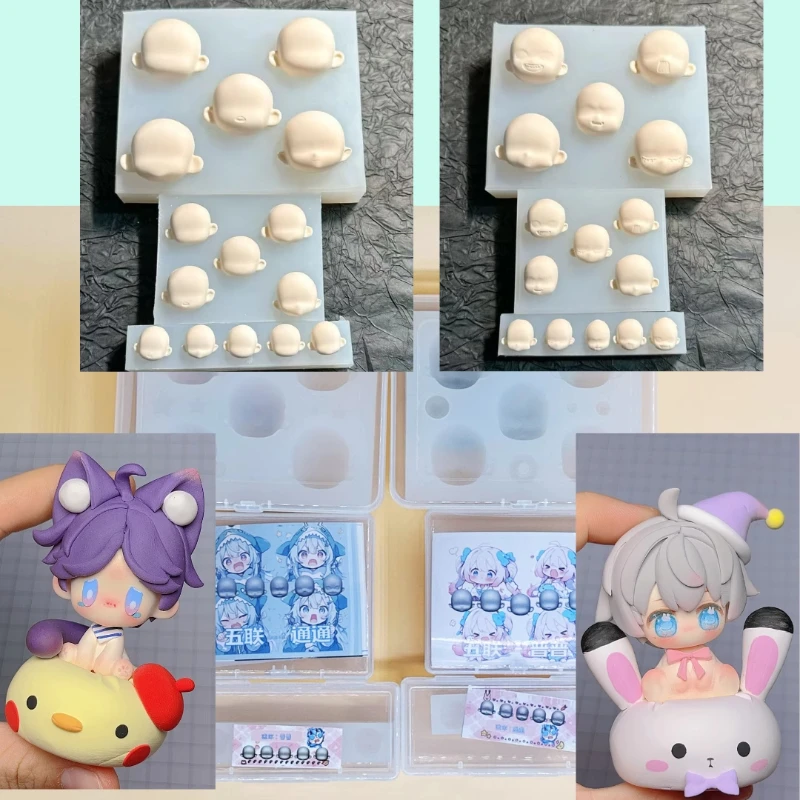 Silicone Molds/Soft and Easy To Demold/Handmade Doll Pottery Clay Making/Multi-size Q-version Ultra-light Clay Plasticity Tools