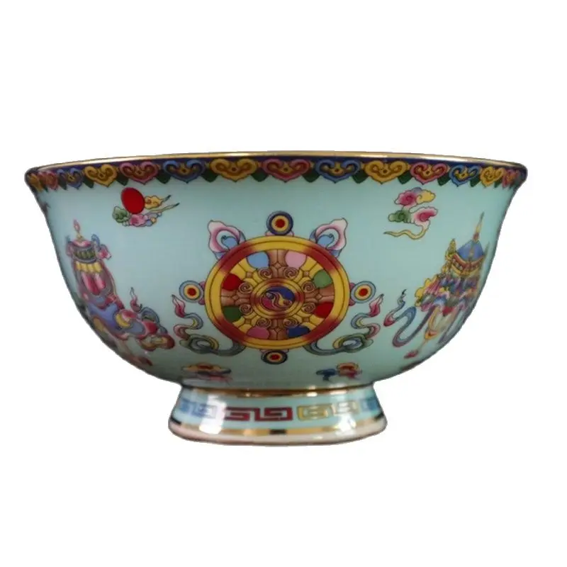 Collect Bowl Porcelain Gold Pastel Eight Treasures Pattern Usable Rice Bowls From  Countryside Beijing Old Thing