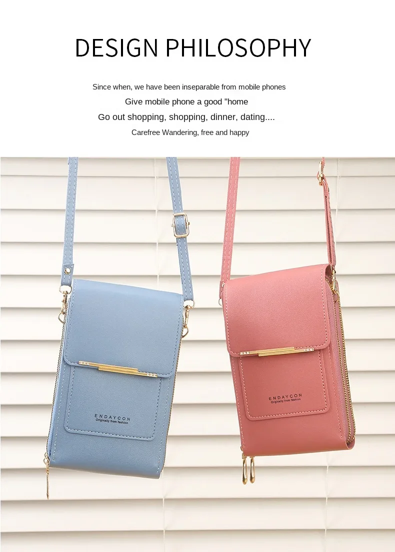 Crazy Bag Fashion Touchscreen-Schloss-Handytasche Damen-Handy-Kartenhalter Umhängetasche – Detail 4