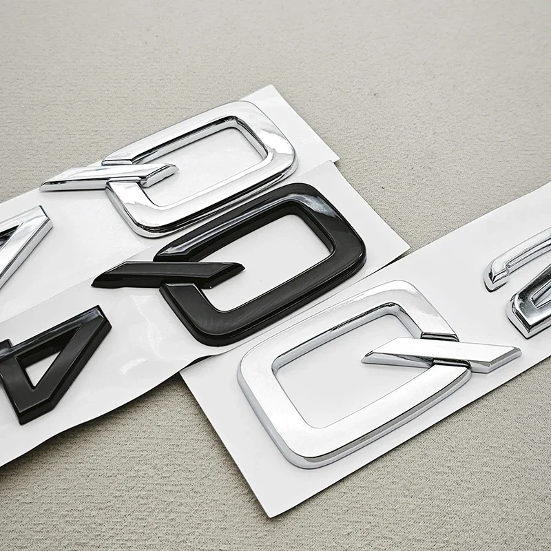 3D ABS Car Logo Q2 Q4 Emblem for GA 8W Rear Trunk Badge Chrome Black Letters Sticker Auto Accessories