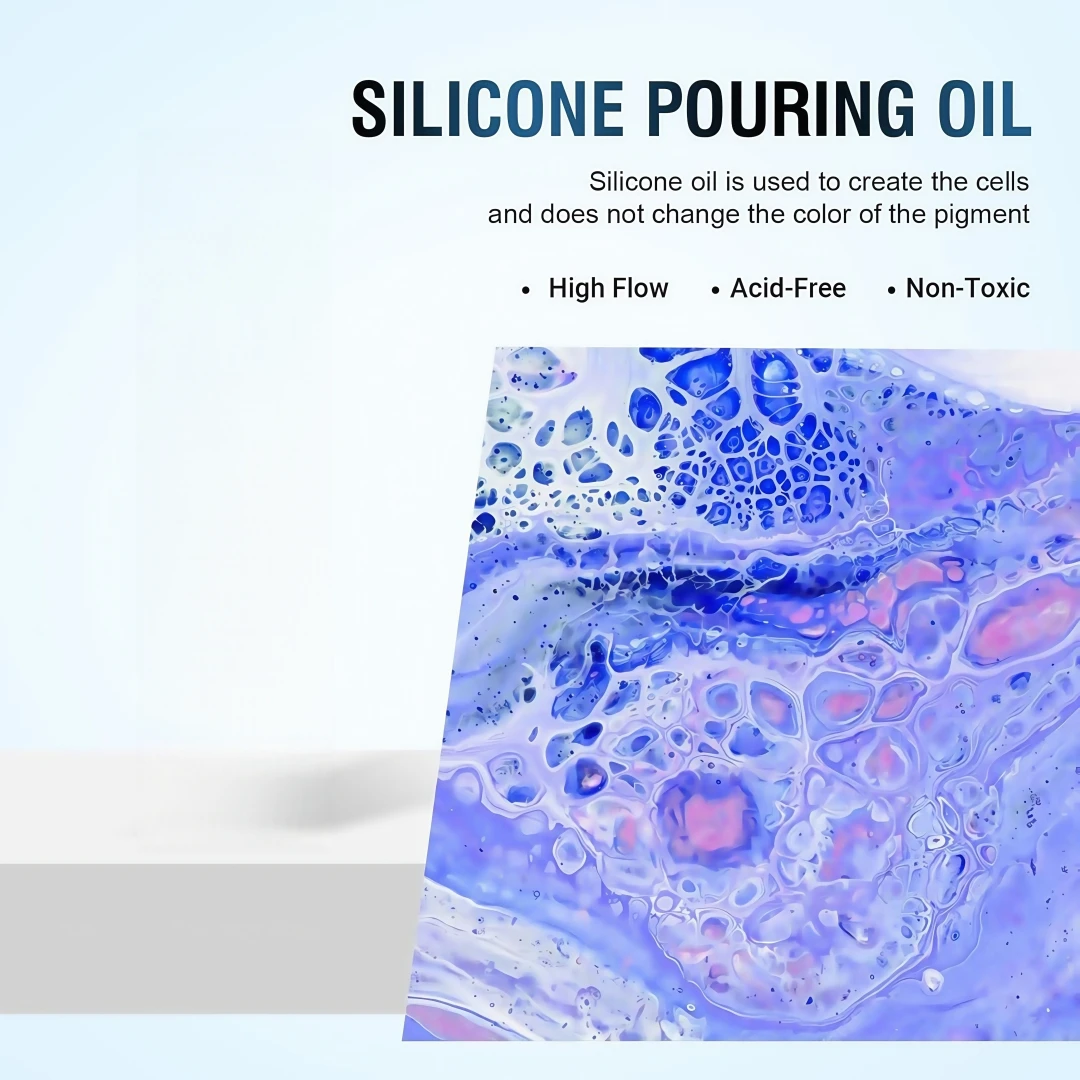 Silikon-Gießöl für Acryl-Gießtechnik - 100% Silikon-Zellaktivator - Erzeugen Sie atemberaubende Muster und Zellen in Fluid Art – Detail 3