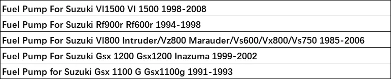 Fuel Pump For Suzuki Vl1500,Rf900r Rf600r,Vl800 Intruder, Gsx1200 Inazuma,Gsx1100G 1985-2006