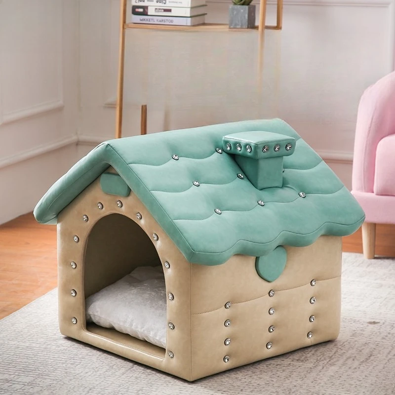 Indoor luxury European diamond-encrusted high-end pet villa house house factory direct sales, worry-free after-sales service
