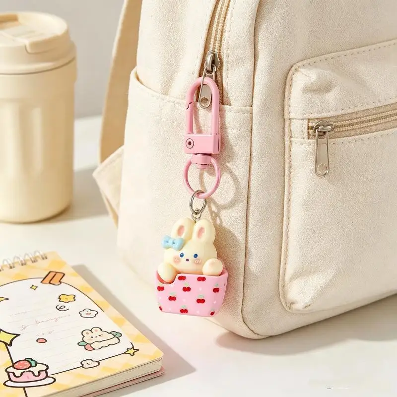 Niedlicher Cartoon-Tier-Schlüsselanhänger für Schlüssel und Accessoires, niedlicher Tier-Schlüsselanhänger aus Harz, DIY-Taschenanhänger, mädchenhafter Schlüsselring – Detail 4
