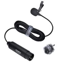 Comica CVM-V02O Omnidirectional XLR Lavalier Microphone Phantom Power Lapel Mic for Canon Sony Panasonic Camcorders Recording
