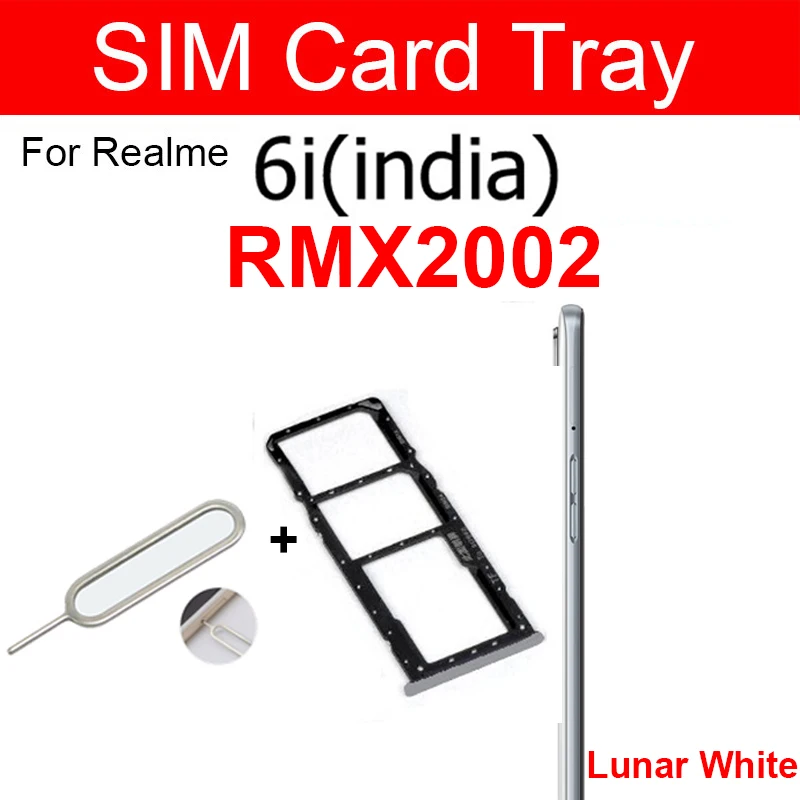 Dual SIM Card Tray For Realme 6 6i 6S 6 Pro Sim Card Slot Tray Holder  Card Reader Adapter Replacement Reapir Parts