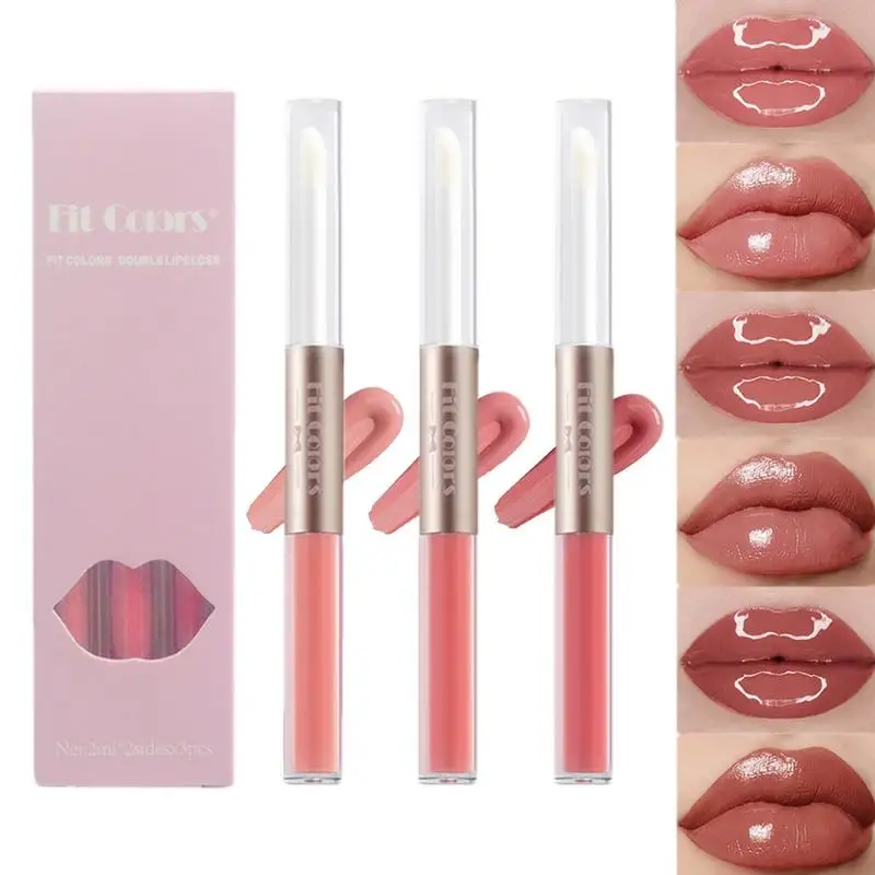 Doppelkopf Lip gloss matt Samt sexy rote Tönung flüssiger Lippenstift wasserdichter Lip gloss dauerhafte Lip glasur