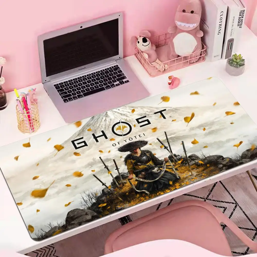 Alas Mouse Game G-Ghost Of Yotei Alas Meja Besar Keyboard Ergonomis Kantor Karet PC Anti-selip Anti-fray Kustom Rumah Harga Terbaik