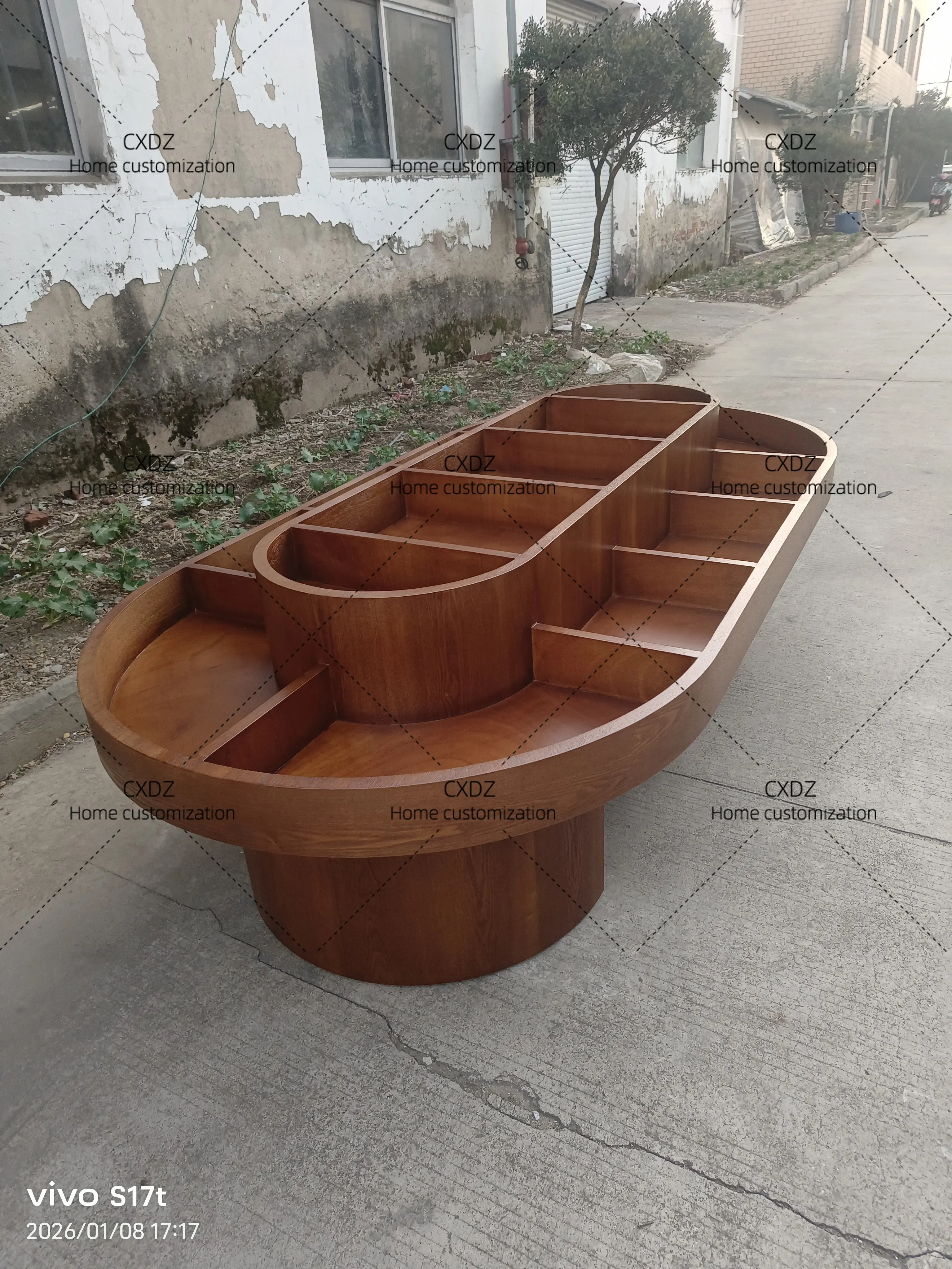 Solid wood jewelry Nakajima cabinet makeup Nakajima Taiwan skin care products shopping mall display stand table water table